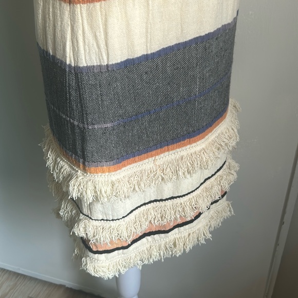 Anthropologie Holding Horses Sleeveless Boho Fringe Striped Shift Dress - Picture 5 of 14